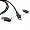 ROLINE USB 2.0-kabel Type-C ST/ST met datablokkeringsadapters A en C - kabel - digitaal/data