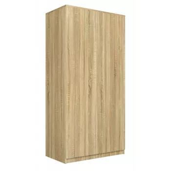 Kledingkast Top E Shop SD-90 SON KPL, eikenkleurig frame, 7 legplanken, 2 deuren