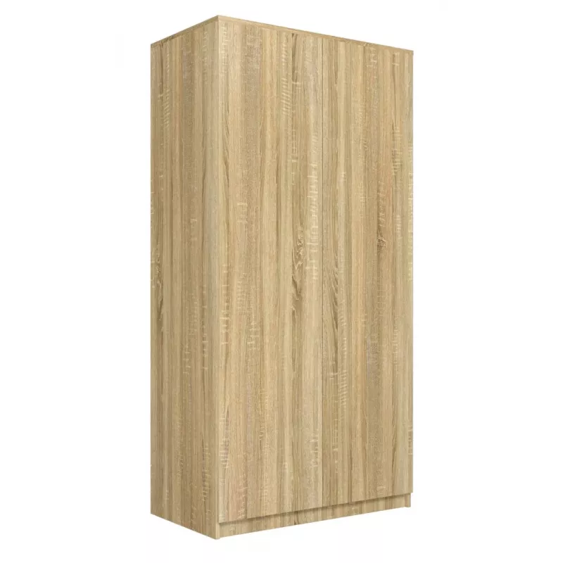 Kledingkast Top E Shop SD-90 SON KPL, eikenkleurig frame, 7 legplanken, 2 deuren