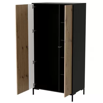 Kledingkast cama meble Cama v, zwart frame, 4 planken, 900×550×1840 mm