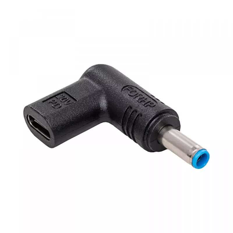 Akyga AK-ND-C09 oplaadadapter USB-C naar DC 4,5 x 3,0 mm + pin voor notebooks, 18,5-20 V, 100 W, voor HP