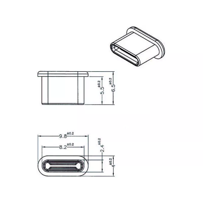 Busafscherming DeLOCK 64014 USB Type-C zwart 10 stuks