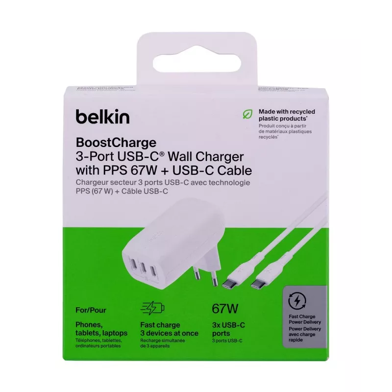 Belkin BoostCharge laptop, smartphone, Universal wit AC-snellader voor binnen