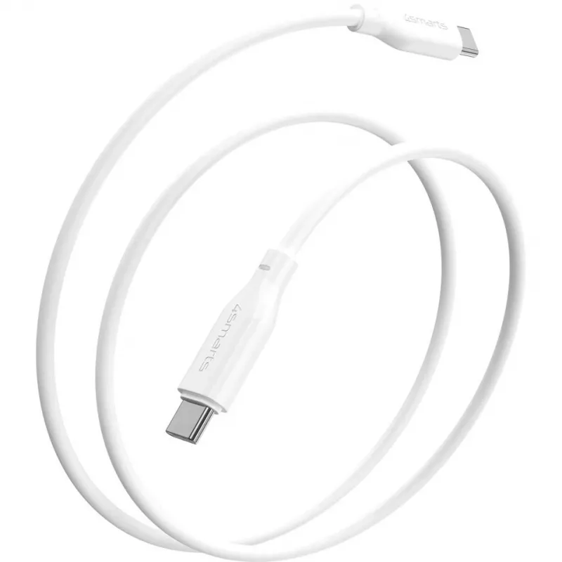 4smarts USB-C / USB-C-siliconenkabel High Flex 60W 1,5m wit