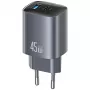 Oplader T66 45W CC290 GaN snelladen zilver