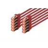 DIGITUS CAT 6 S/FTP patchkabelset DK-1644-050-R-10, 5 m, rood, 10 stuks