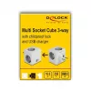 DeLOCK 11501 netstekker-adapter type F wit 3A USB-poorten