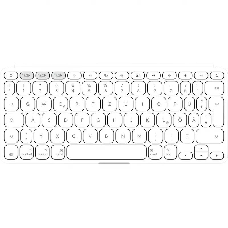 Logitech Keys-To-Go 2 draadloos toetsenbord voor iPad, iPhone, Mac en Apple TV, Duitse indeling, lichtgrijs