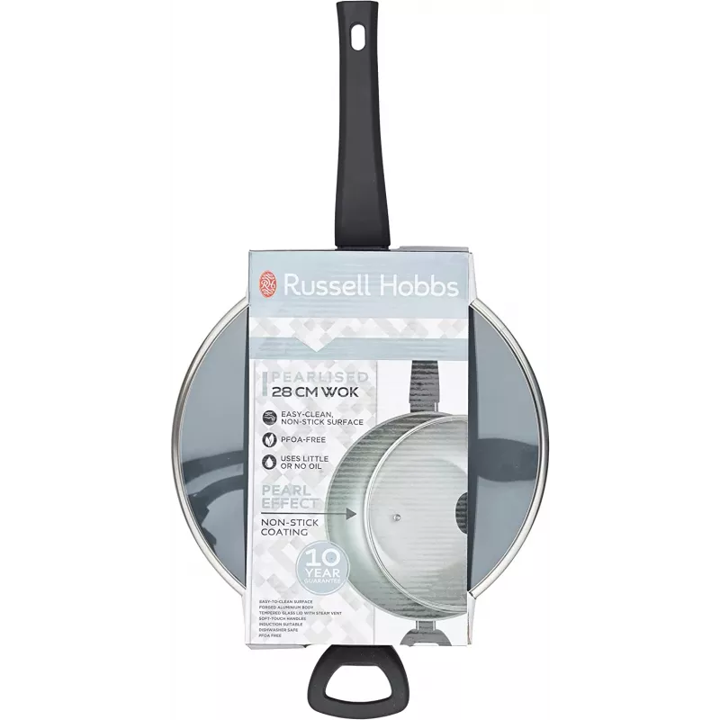 Wok Russell Hobbs RH01709EU 28 cm parelmoer, kookpan met antiaanbaklaag