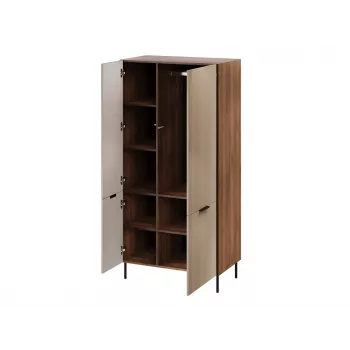 Kledingkast Cama Meble ALMERA Cama 5 90x52x185 cm, notenhouten frame, cashmere deuren, 6 legplanken