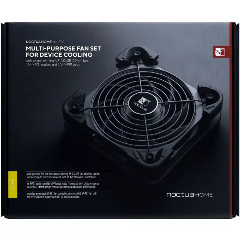 120 mm behuizingsventilator Noctua NV-FS2 zwart – stille pc-koelventilator, 120 mm