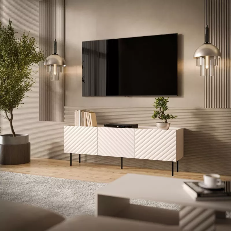 Cama LUCCA 3D TV-kast 165x40x59 cashmere