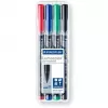 Permanentmarker Staedtler Lumocolor 317 WP4 zwart, blauw, groen, rood