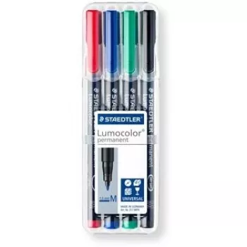 Permanentmarker Staedtler Lumocolor 317 WP4 zwart, blauw, groen, rood