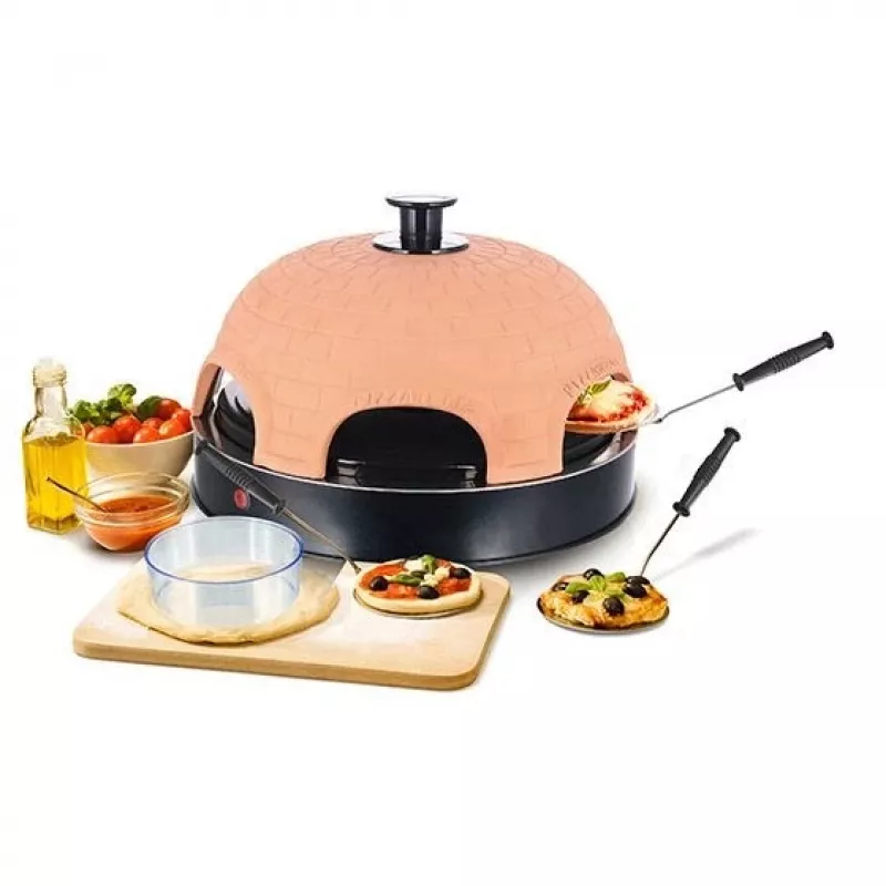 Pizzabakautomaat Emerio PO-115984 6 pizza's 1200 W zwart oranje