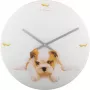 NeXtime klok 8136 Puppy, Ø43 cm, wand, wit/beige