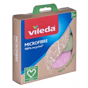 Schoonmaakdoek Vileda microvezel 100% gerecycled 3 st.