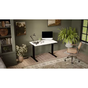 Elektrisch hoogteverstelbaar bureau cama meble MOON 121x67x72–120 cm, rechthoekig spaanplaat tafelblad, 100–240V