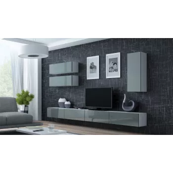 Cama tv-standaard VIGO 140 30/140/40 wit/grijs glanzend