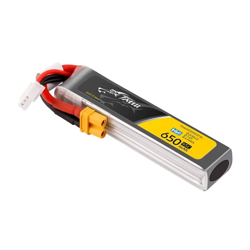 Accu LiPo Tattu 2s 650mAh 95C 7,6V HV met XT30 Long-Pack