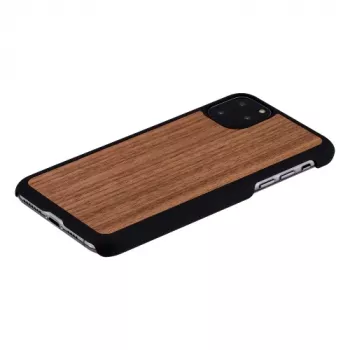 Smartphonehoesje man and wood voor iPhone 11 Pro Max — zwarte walnoot, houten achterkant, beschermframe