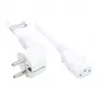 Netkabel randaarde stekker type E+F (CEE 7/7, haaks) naar C13 (recht), wit, 0,75 mm², 1 m, Good Connections® (P0130-W010)