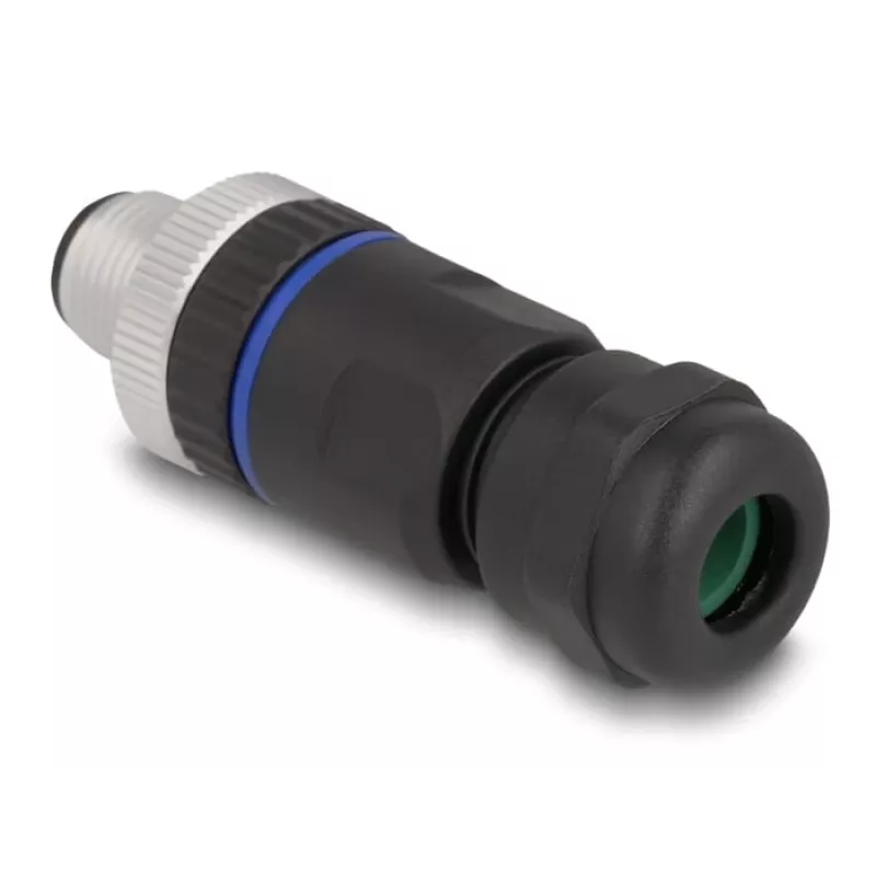 DeLOCK M12 connector A-gecodeerd 8-polig stekker schroefaansluiting
