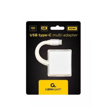 USB-grafische adapter GEMBIRD A-CM-HDMIF-02-SV, HDMI-uitgang, tot 3840×2160, zilver, 58,5×51×11,6 mm