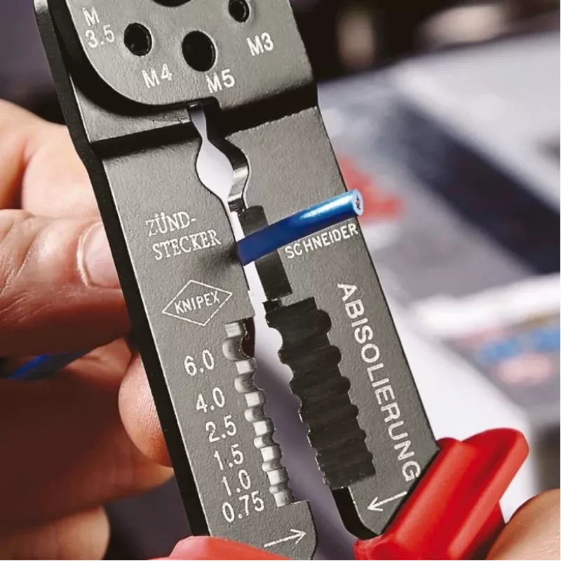 Knipex 97 21 215 B krimpgereedschap zwart, blauw, rood