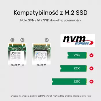 SSD-behuizing Unitek S1206A voor 2× M.2 NVMe PCIe Gen3 x4 drives, USB 3.2 Gen 2 (10 Gbit/s), aluminium, USB-C, inclusief voeding