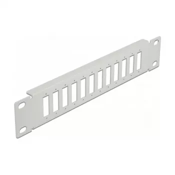 Glasvezel patchpaneel DeLOCK 10 inch 12 poorten SC duplex LC quad 1U grijs