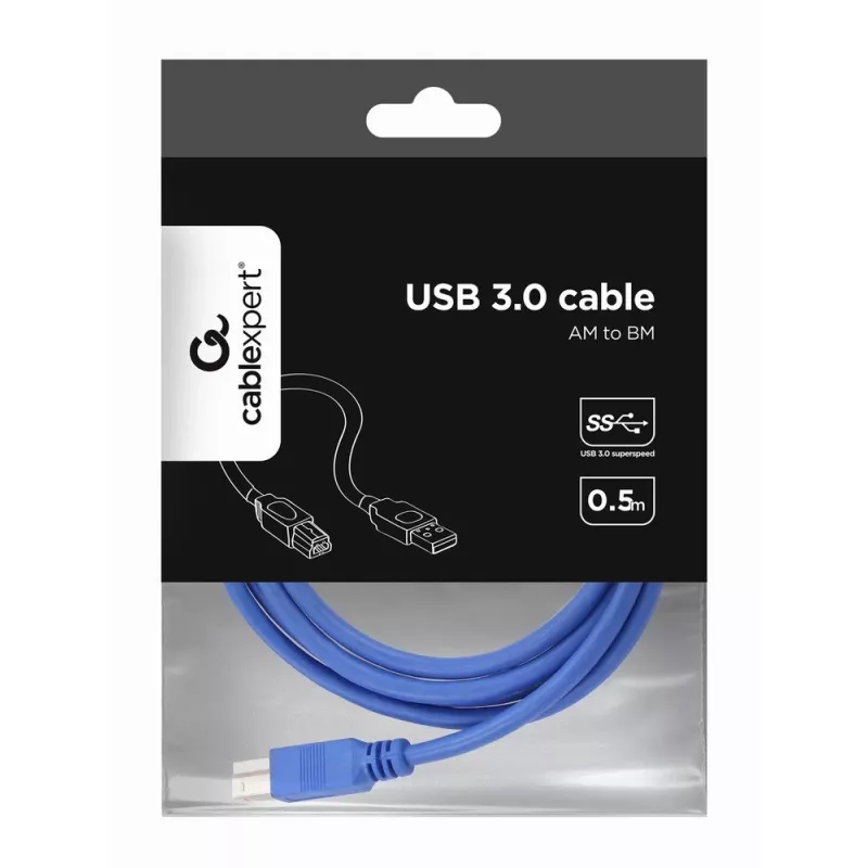 Gembird - USB-kabel - USB Type-A (M) naar USB Type-B (M) - USB 3.0 - 1,8 m - moulded - blauw