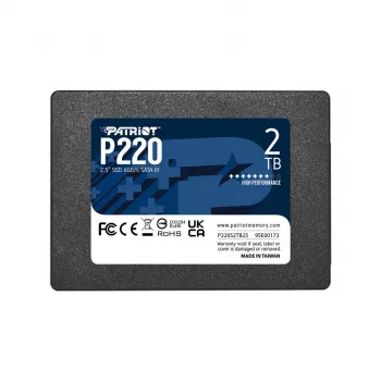 Patriot SSD||P220|2TB|SATA|schrijfsnelheid 500 MBytes/sec|leessnelheid 550 MBytes/sec|2,5|TBW 960 TB|P220S2TB25