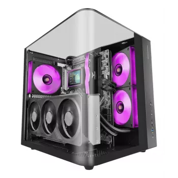 PC midi tower behuizing TACENS Mars Gaming MC-INFINIOLITE, zwart, gehard glas, ondersteunt ATX/Micro-ATX/Mini-ITX, 120 mm ventilator