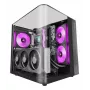 PC midi tower behuizing TACENS Mars Gaming MC-INFINIOLITE, zwart, gehard glas, ondersteunt ATX/Micro-ATX/Mini-ITX, 120 mm ventilator