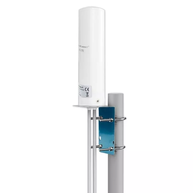 Outdoor omnidirectionele 4G LTE-antenne QOLTEC 57044, 5 dBi, 600–2700 MHz, 50 W, 50 Ω, witte koperen behuizing