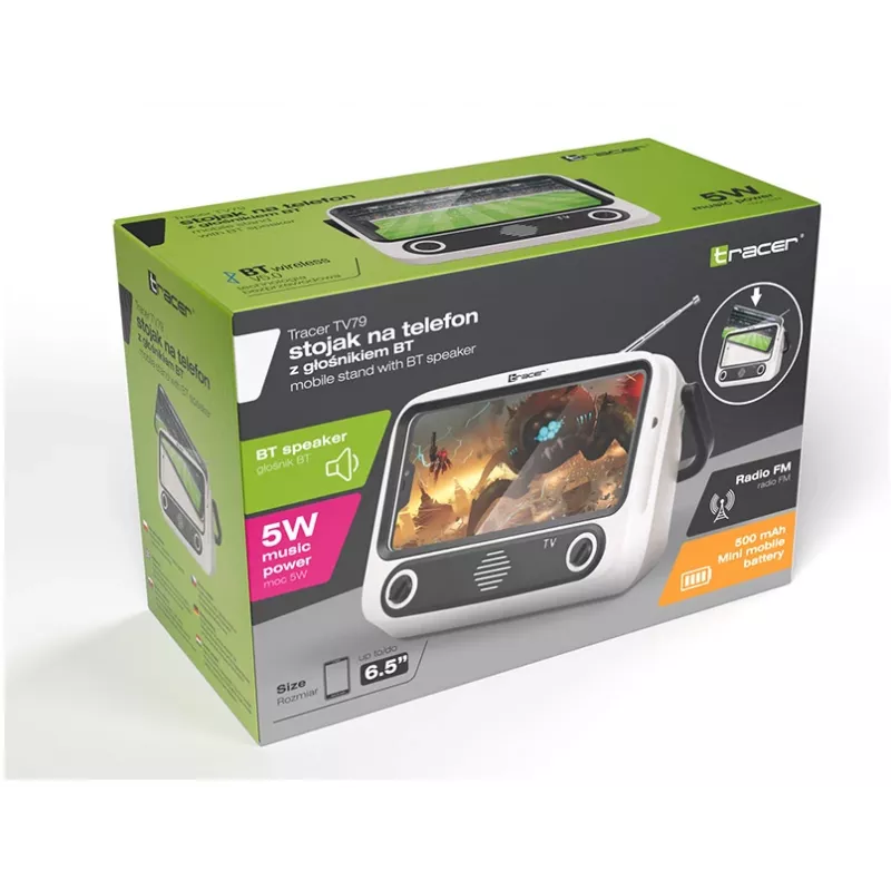 Mobiele standaard TRACER T-MLX48046 met Bluetooth-luidspreker, verstelbare telefoon-/tablethouder