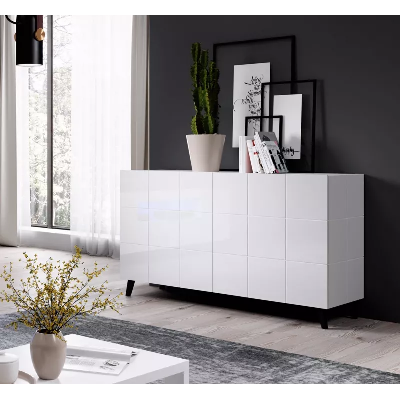 Cama sideboard 2D REJA wit glanzend/wit glanzend