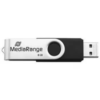 MEDIARANGE MR931-2 - 16 GB - USB Type-A / Micro-USB - 2.0 - 15 MB/s - draaibaar - zilver - zwart