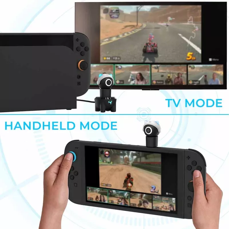 Subsonic Playcam 1080 2in1 HD minicamera voor Nintendo Switch 2 lichtblauw