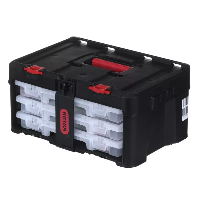 Gereedschapskist KETER Stack'N'Roll (17210831/253380) met 3 organizers zwart