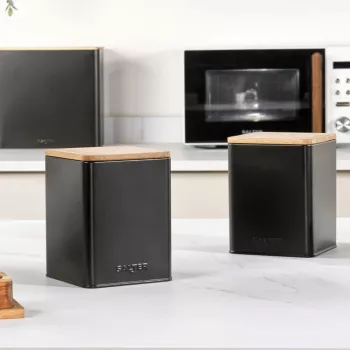 Bussenset Salter BW12898EU7, 3-delig, zwart, luchtdichte bewaarbussen voor de keuken