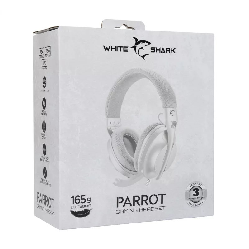 Hoofdtelefoon White Shark GH-2440 Parrot wit/grijs