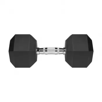 Met rubber beklede gietijzeren dumbbell HEX 20 kg REBEL ACTIVE