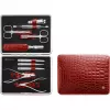 Zwilling Classic RVS manicureset – leren etui, 10-delig - rood