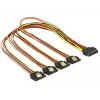 SATA-kabel DeLOCK 60158 0,5m SATA 15-pins 4 x SATA 15-pins meerkleurig