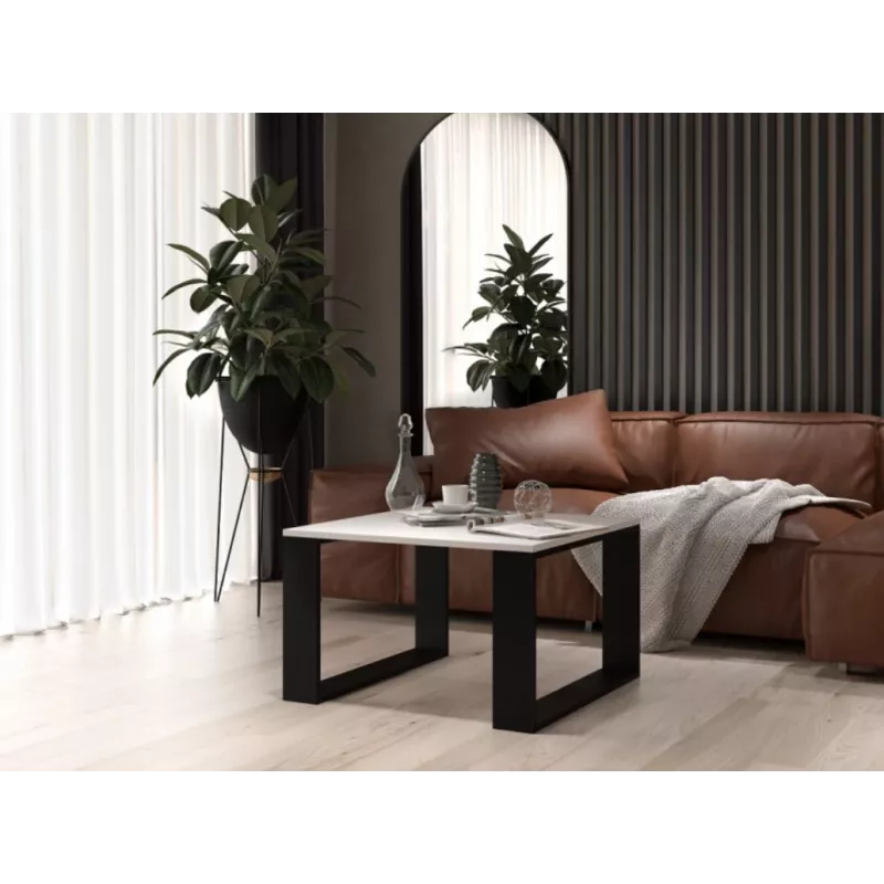 MODERN MINI tafel 67x67x40 cm wit/zwart