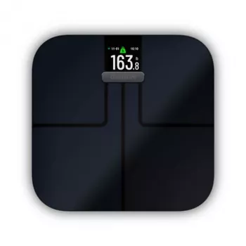 Elektronische personenweegschaal GARMIN Index S2 — zwart, max. 181,4 kg, Wi-Fi/Bluetooth, lichaamssamenstelling