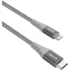 USB 2.0 adapterkabel, USB-C-stekker > Lightning-stekker (zilver/grijs, 1 meter, PD, omhuld)