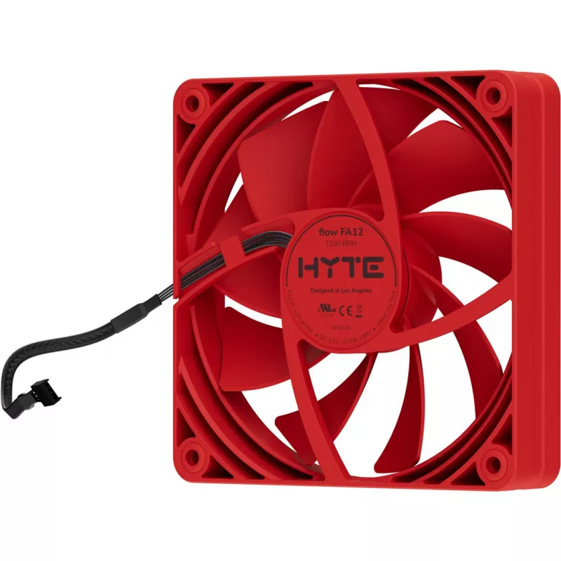 Computerventilator HYTE FA12-RR-4 120 mm, 1500 tpm, 72 m³/h, 1,6 mmH2O, fluïdumdynamisch lager, rood, 4-pack